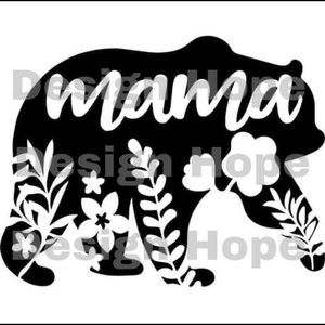 Beautiful floral momma bear decal 4”
